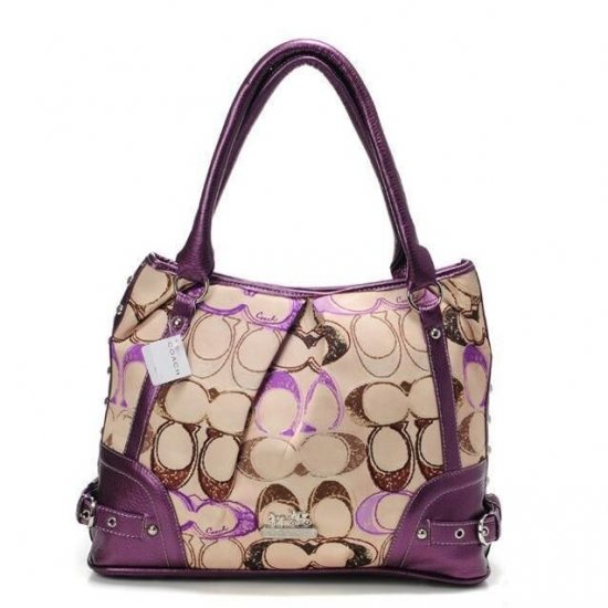 Coach Legacy Logo In Signature Medium Purple Hobo BPO | Women